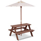 Children's Garden Picnic Table Bench with Sun Umbrella