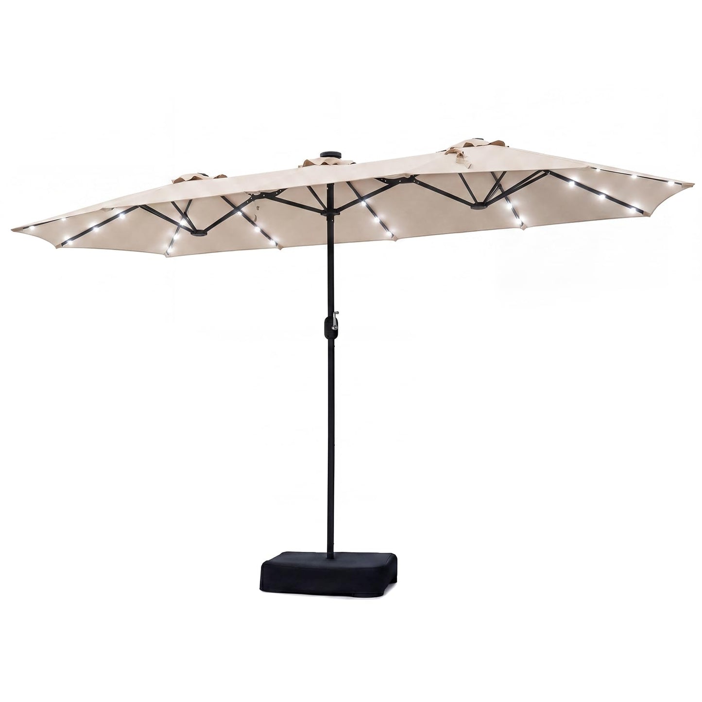 4M Double-Sided Parasol, Outdoor Extra Large Sun Umbrella with Base