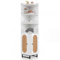 172 cm Tall PE Rattan Corner Cabinet with 2 Doors and 4 Open Shelves