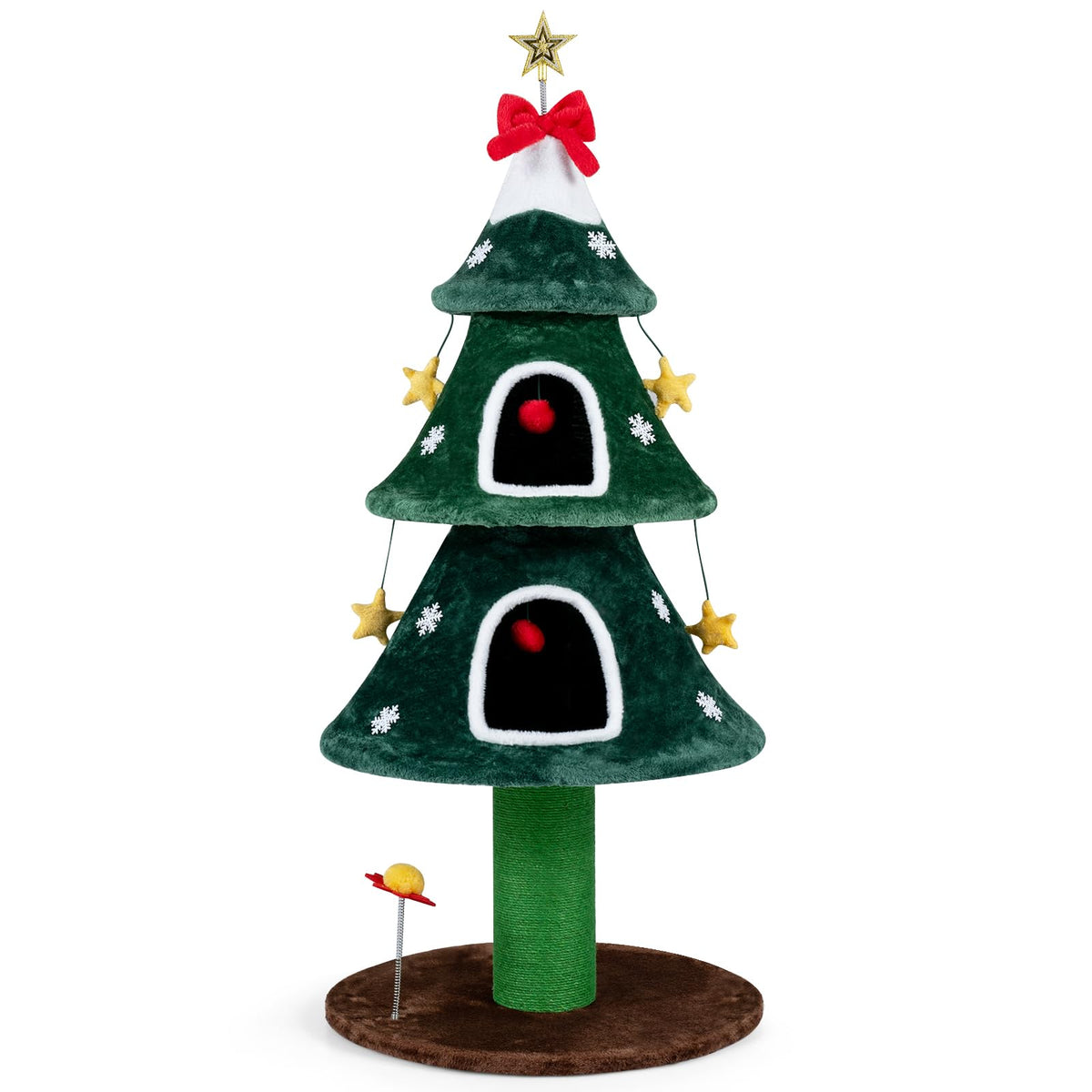 Cat Tree, Christmas Cats Climbing Tower with Condos