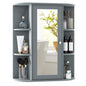 Bathroom Mirror Cabinet, Single Door Wall Mounted Storage Cupboard