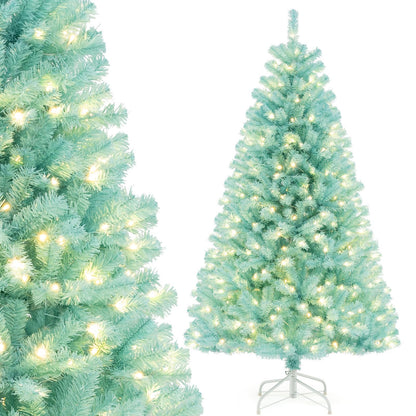 6 Feet Artificial Xmas Tree Pre-Lit with Folding Metal Stand