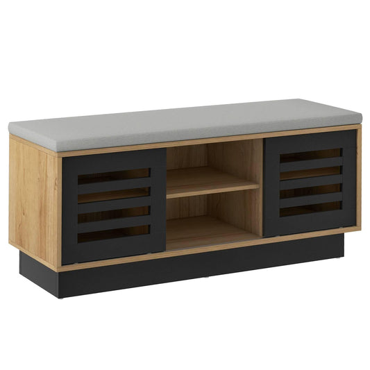 Shoe Bench with 6 Storage Compartments and 3 Adjustable Shelves and Cushion