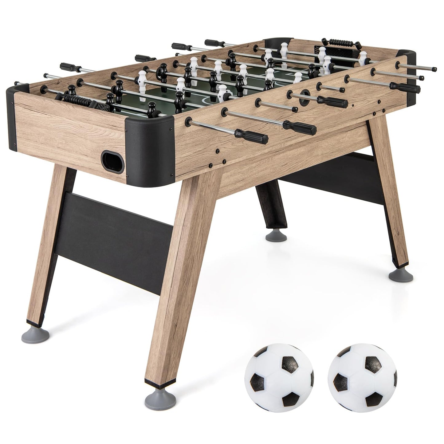 137cm Foosball Table Arcade Soccer Game Table with 2 Balls and 26 Players