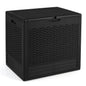 96 L Outdoor Storage Box with Rattan Patterns and Lockable Lid