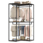 L-Shaped Metal Clothes Rail, 200cm Tall Corner Garment Clothes Rack