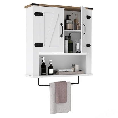 Bathroom Wall Cabinet, Farmhouse Over-The-Toilet Storage Cupboard
