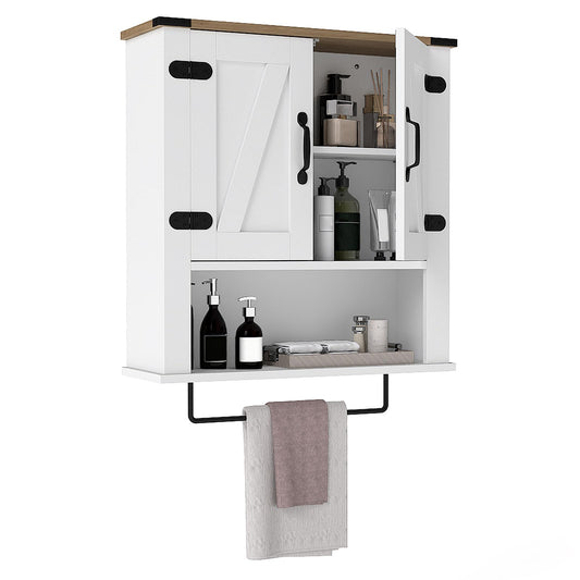 Bathroom Wall Cabinet, Farmhouse Over-The-Toilet Storage Cupboard