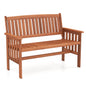 2-Seater Garden Bench, Solid Wood Patio Loveseat Park Bench Chair