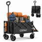 63-92L Folding Trolley Cart, 150kg Load, Adjustable Handle