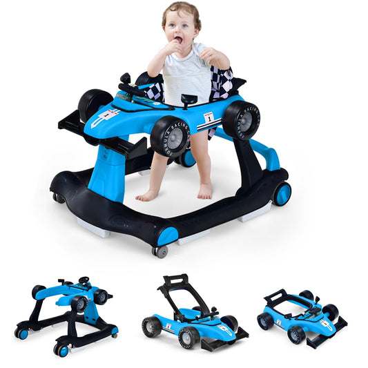 Foldable Push Along Walkers with Adjustable Height & Speed, Music, Lights