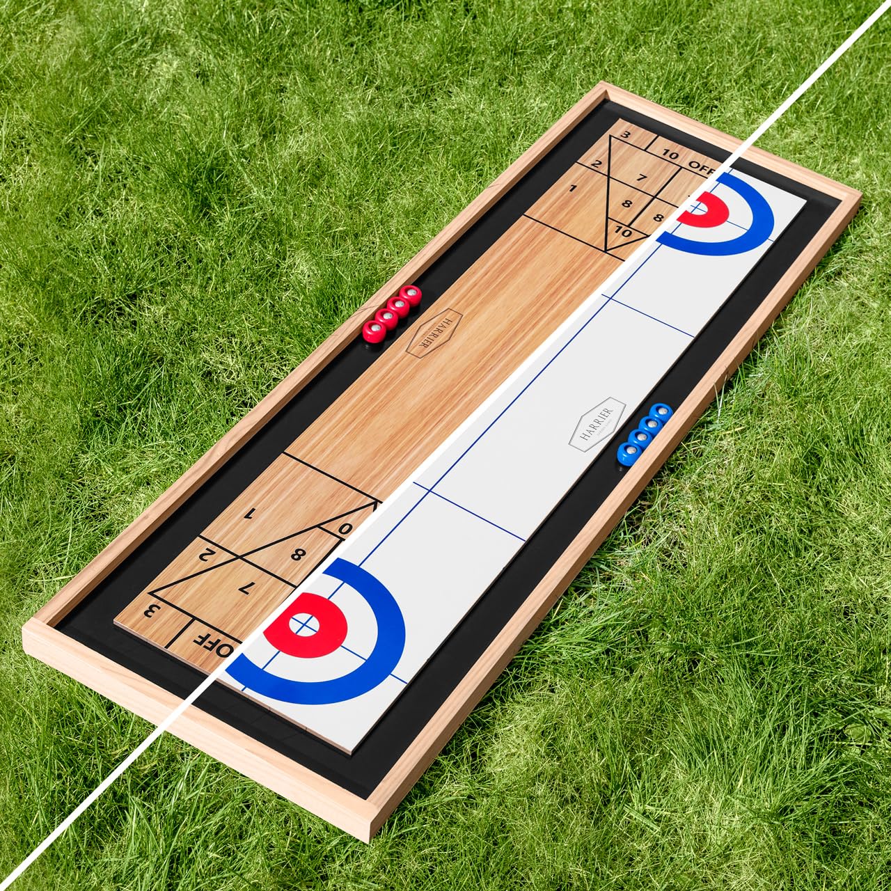 2-In-1 Tabletop Curling Game & Shuffleboard Board Games