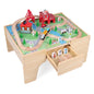 63-Piece Kids Train Table with Storage Drawer Reversible Tabletop and Train Tracks