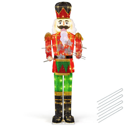 5FT Animated Nutcracker, Light Up Christmas Drummer Decoration