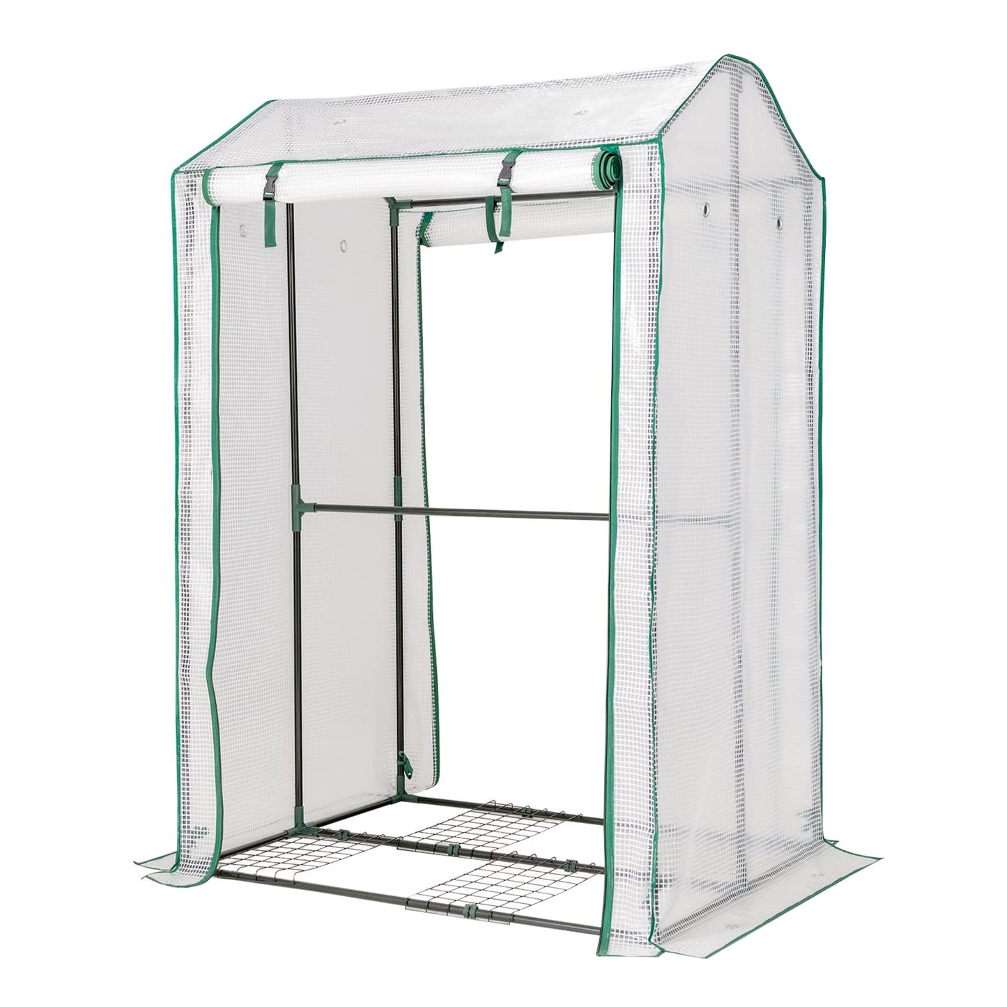 Garden Grow Green House with 4 Shelves and Roll-up Zippered Door
