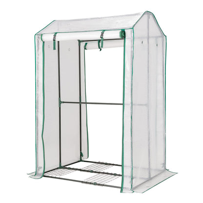 Garden Grow Green House with 4 Shelves and Roll-up Zippered Door
