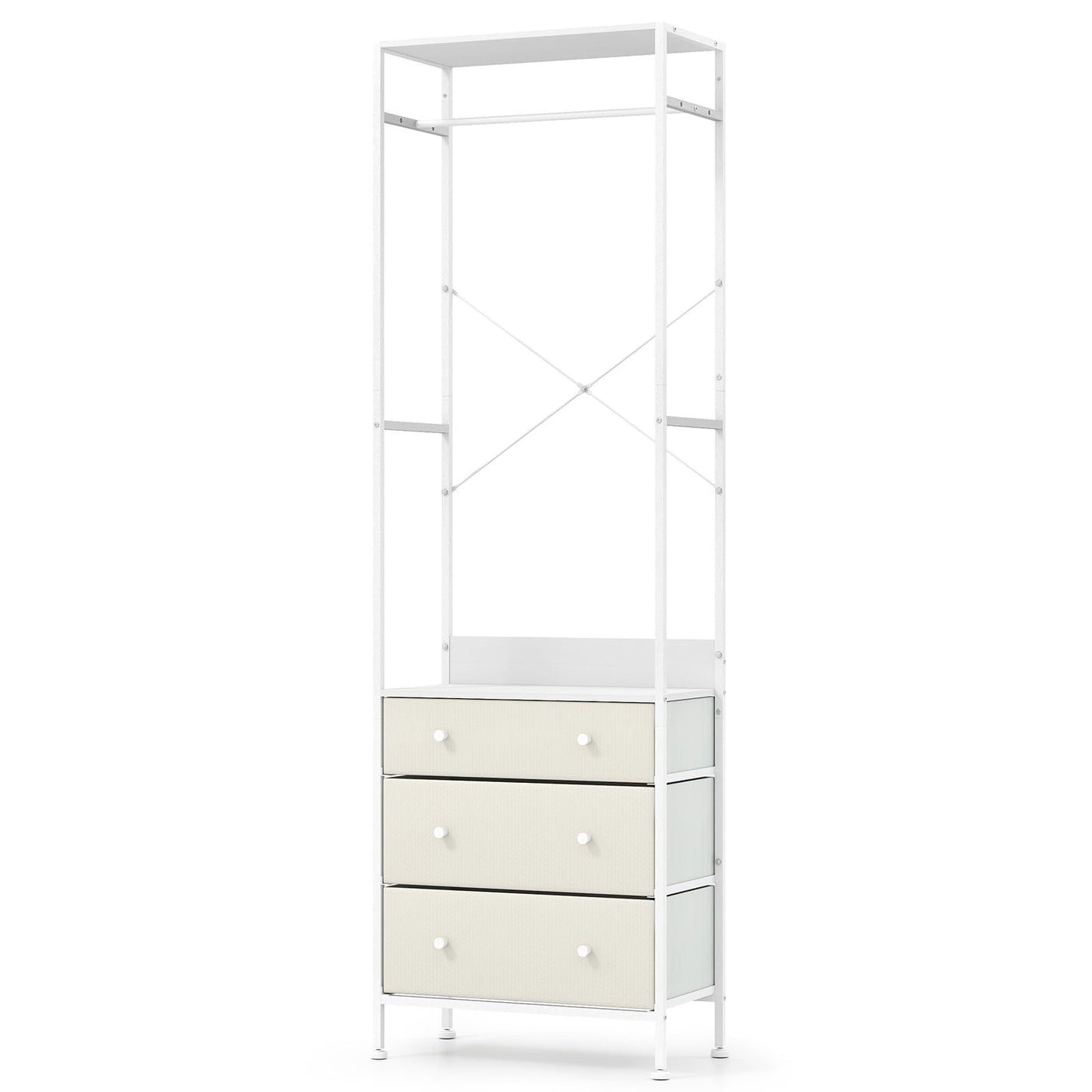 Freestanding Closet Organizer Clothes Rack with Drawers
