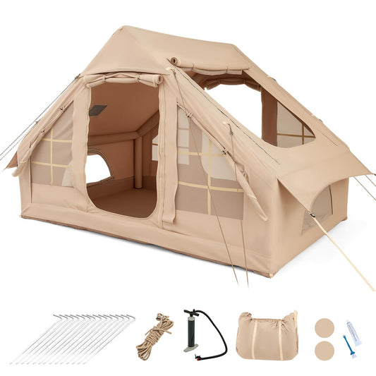 4-6 People Inflatable Tent with 4 Mesh Screen Windows and 2 Doors