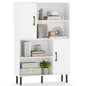 Wooden Bookcase, 4 Cube Storage Cabinet with 2 Doors