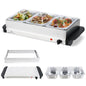 2 in 1 Electric Buffet Server Food Warmer with 3 x 1.4L Removable Trays