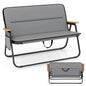 Double Camping Chair, 2-Person Folding Loveseat with Detachable Cushion