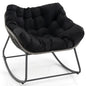 Oversized Patio Wicker Egg Chair with Thick and Removable Cushion