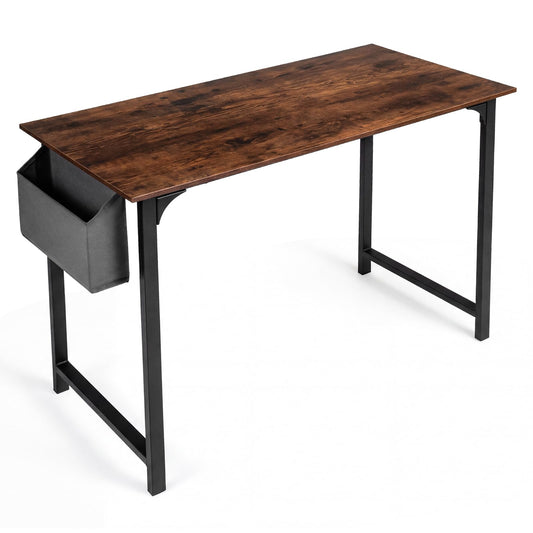 100 CM Computer Desk with Storage Bag and Hanging Hook