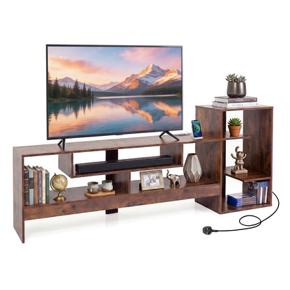 TV Stand Cabinet for 55 Inch TVs with Power Outlets
