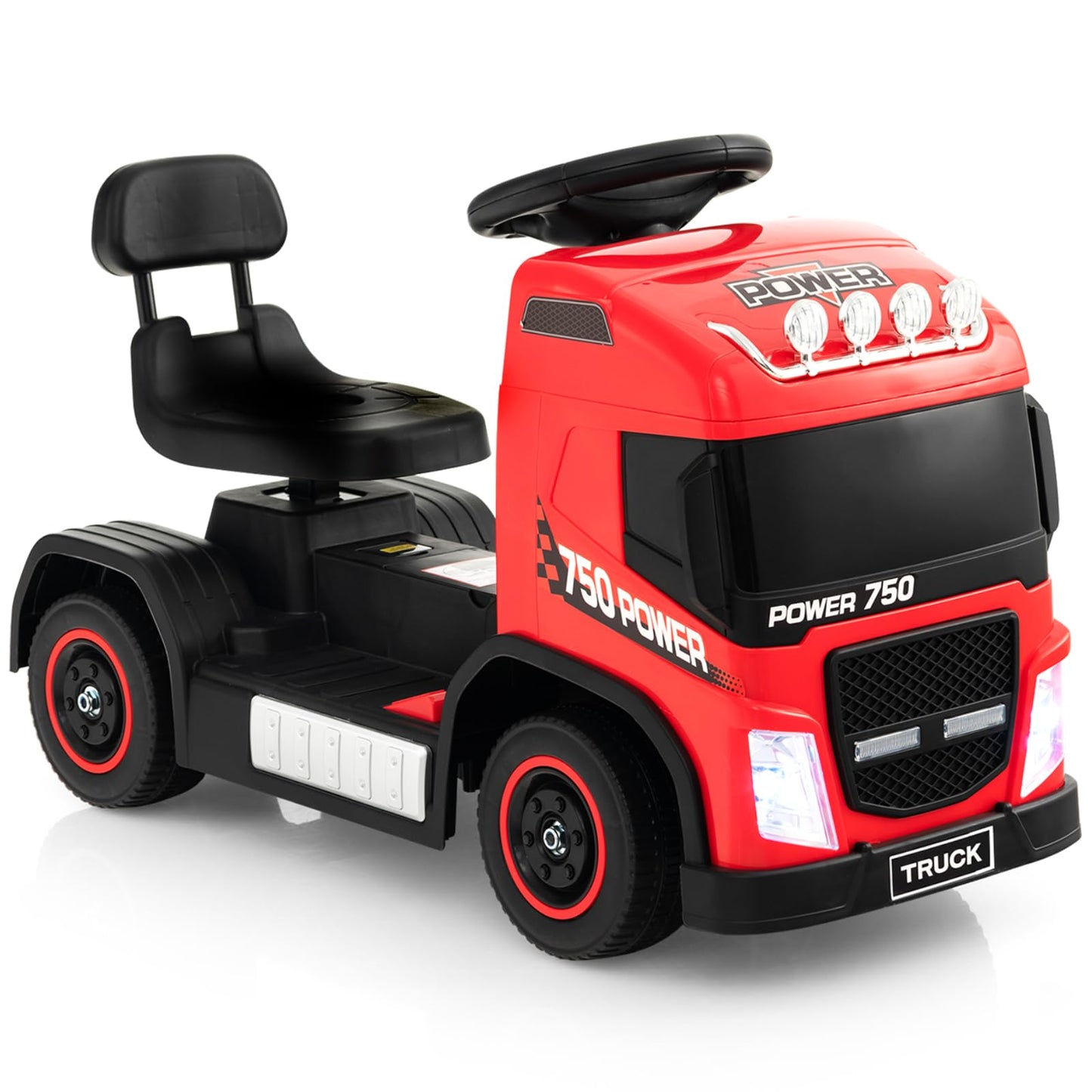 Kids Electric Ride-on Truck with Height Adjustable Seat and LED Lights
