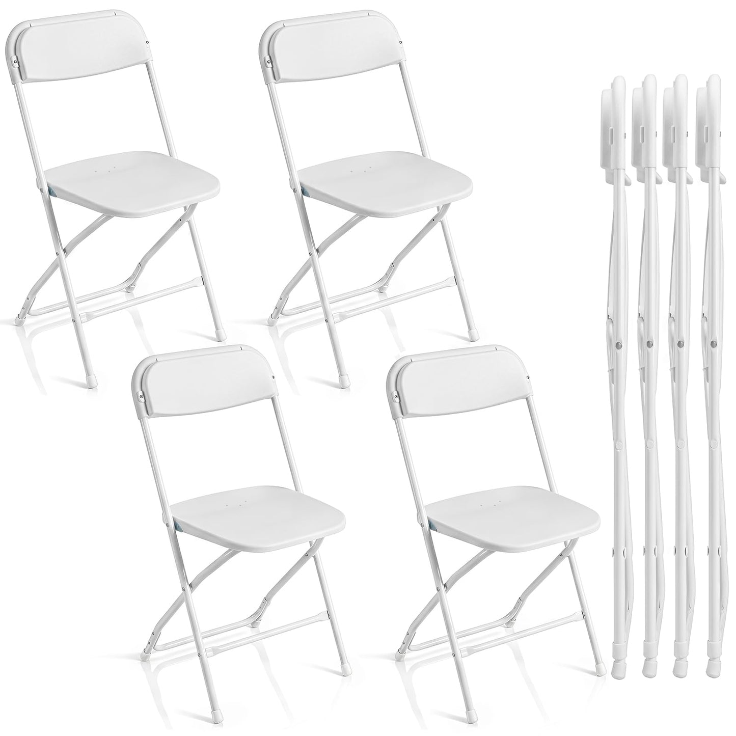 4 Pack Folding Chairs with Heavy Duty Metal Frame for Home
