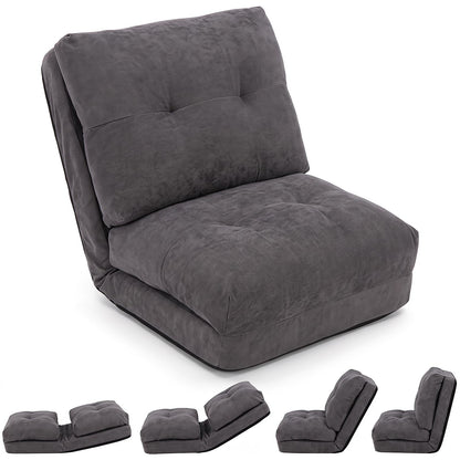 Folding Sofa Chair, 5-Position Adjustable Floor Chair Bed