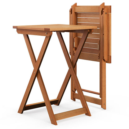 50cm Folding Table Outdoor Bistro Table with Slatted Tabletop