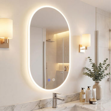 80 x 50 CM Lighted Mirror for Bathroom Wall Backlit Shatterproof Mirror