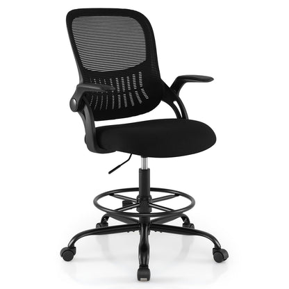 Mesh Drafting Chair, Ergonomic Swivel Office Chair with Adjustable Footrest