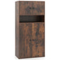 4-Tier Tall Bookcase with 4 Doors, 111cm Modern Bookshelf Display Cabinet