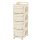 4-Drawer Rolling Plastic Utility Cart with 6 Hooks and Pegboard