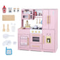 Kids Play Kitchen, Wooden Toy Kitchen with Stoves