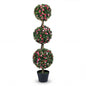 Artificial Rose Topiary Ball Tree, Ball Shaped Fake Plant