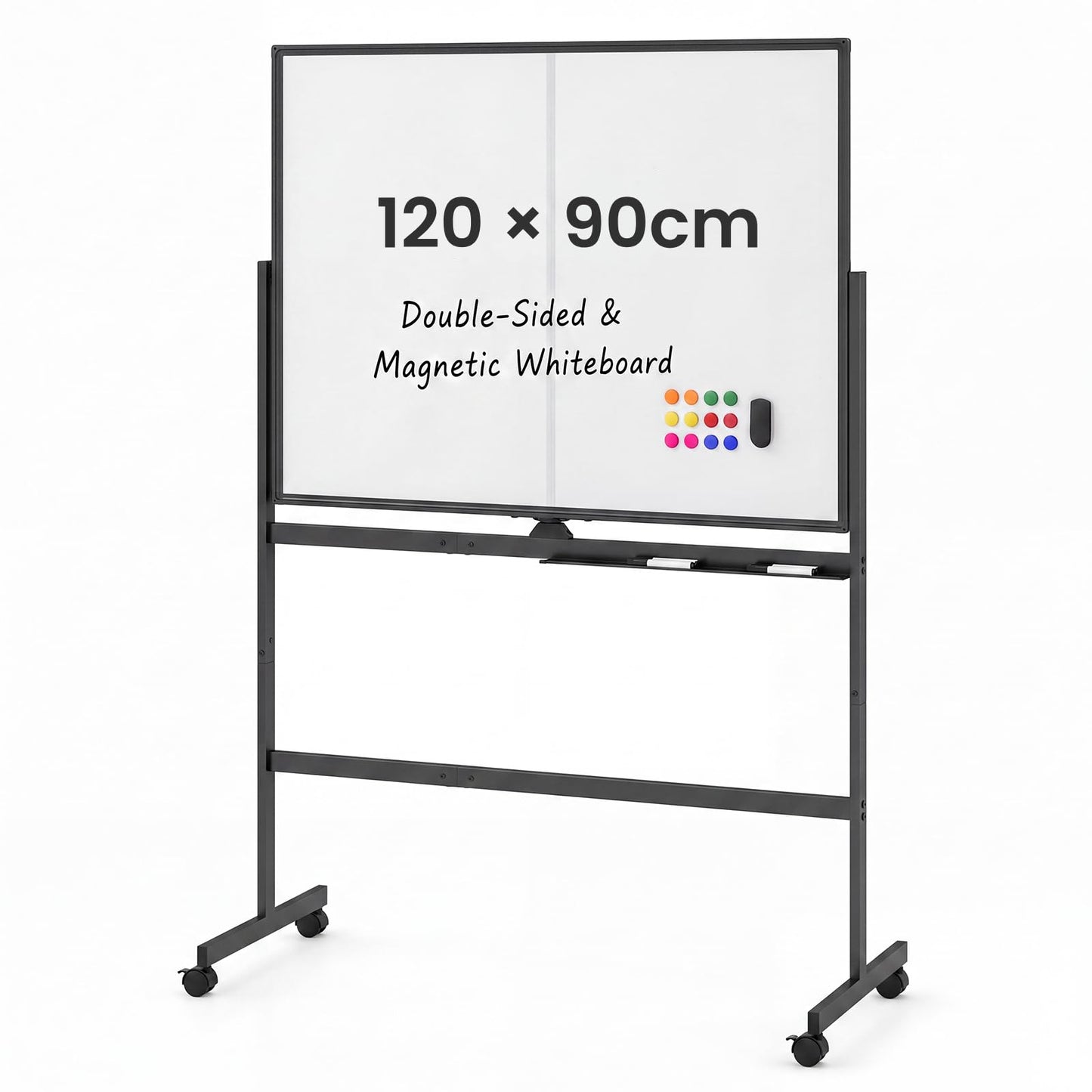 Double Sided Magnetic Whiteboard, Mobile Reversible Dry Erase Board