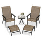 5 Pieces Adirondack Chair Set with Ottomans and Side Table