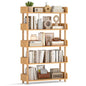 Sturdy Pine Wood, Elevated Guardrails, Free Standing Open Shelving Unit Plant Stand