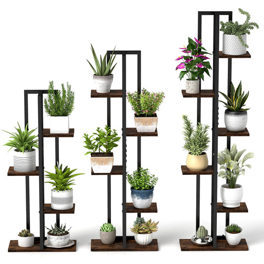 Set of 3 Plant Stand Set for Home Garden Patio Balcony