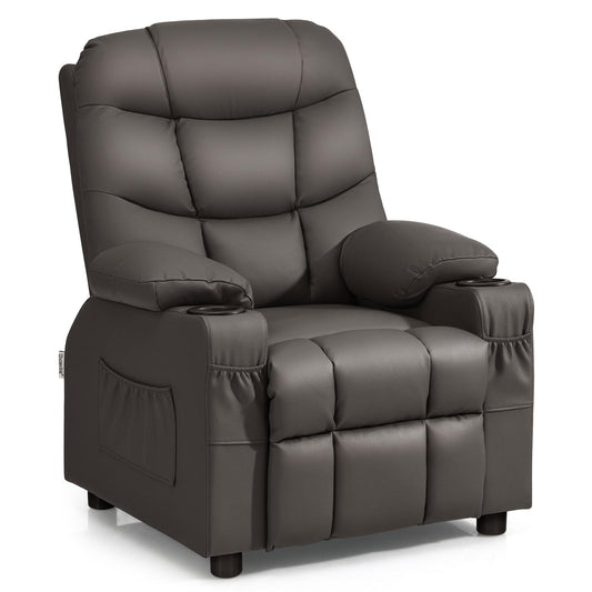 PU Leather Upholstered Children Armchair Sofa with Footrest