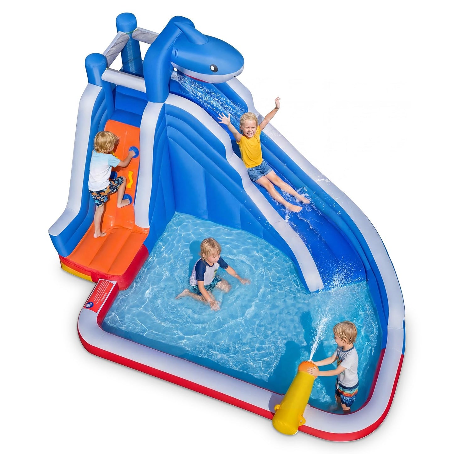 Inflatable Bouncy Castle, Jumper House Water Pool Slide Activity Center with Water Slide