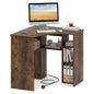 Charging Station and Storage Shelves, Space-Saving Wooden Gaming PC Laptop Table