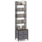 CD Storage Rack with Drawers, 5-Tier DVD Shelf Unit Vinyl Holder