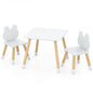 Kids Table and Chair Set, Children Activity Table with 2 Chairs and Pine Wood Legs