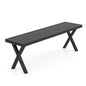138cm Extra Long Metal Patio Loveseat with Slatted Seat & X Legs