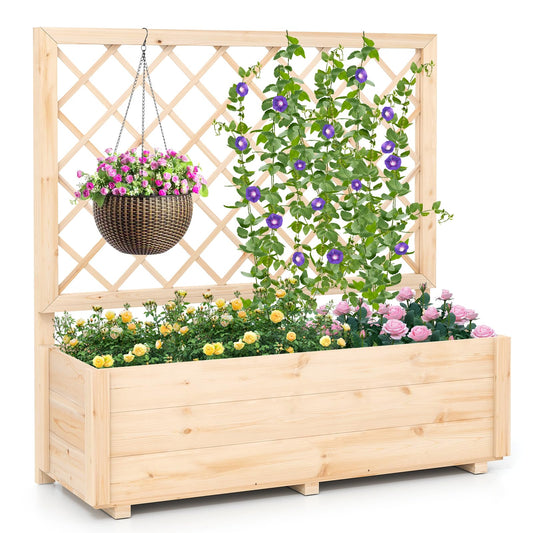Freestanding Raised Garden Bed for Climbing Vine Plant Flower Vegetable