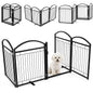4 Panels Folding Dog Stair Gate, Freestanding Pet Playpen
